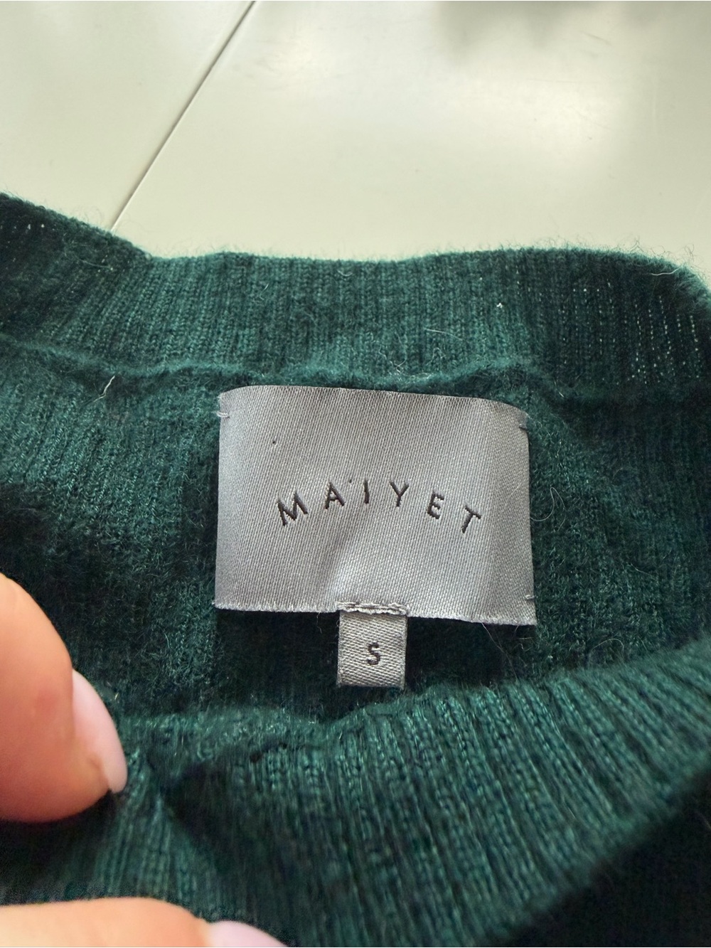 MAIYET Women's Forest Green Crewneck Sweater